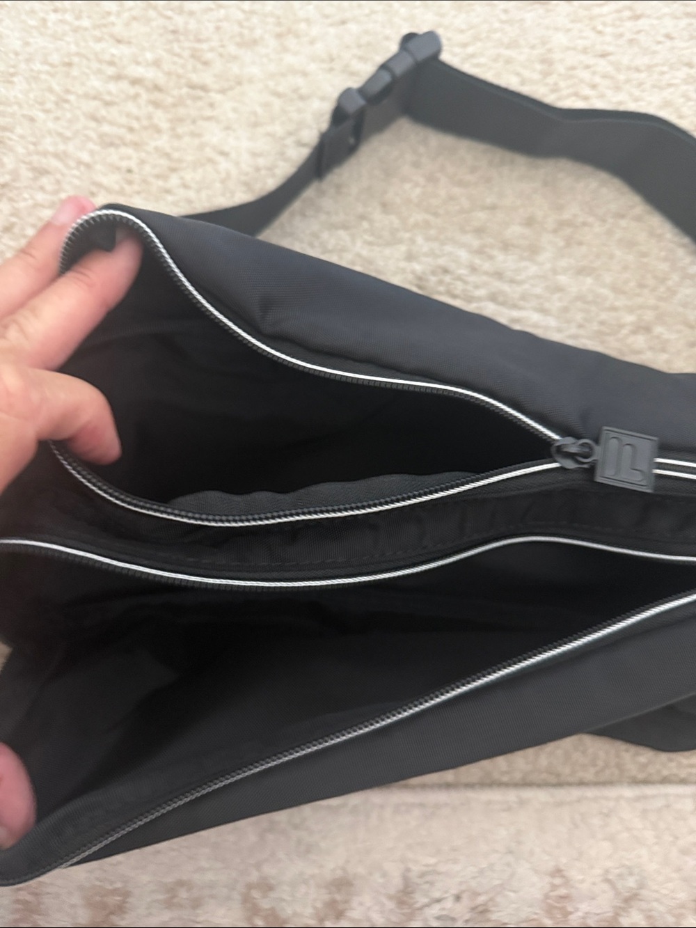 FILA Black Waist Bag with Orange and Purple Logo View 2